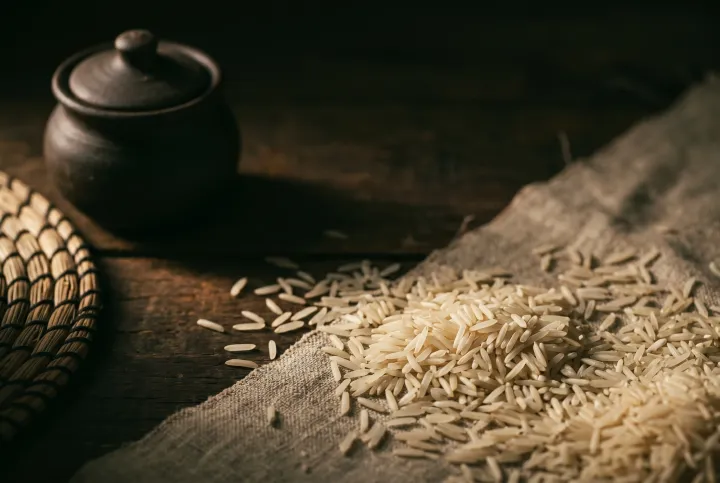 Illustrative close-up of rice grains